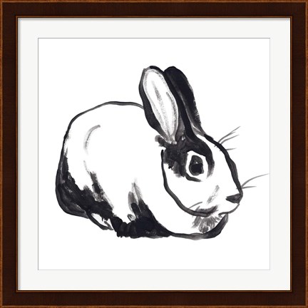 Framed Winter Rabbit I Print