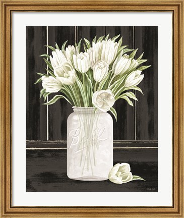 Framed Tulips in a Jar Print