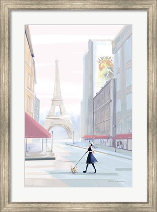 Framed Paris Morning Walk Print