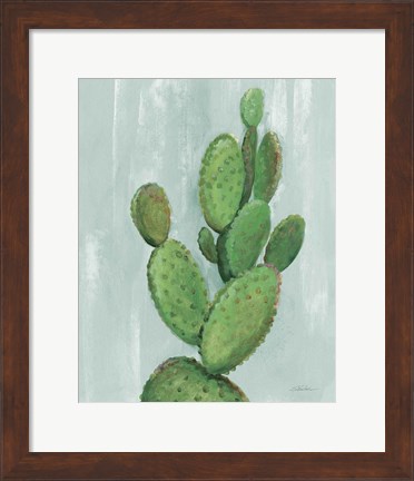 Framed Front Yard Cactus I Slate Print