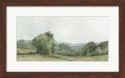 Framed Vintage Landscape Sketch I Print