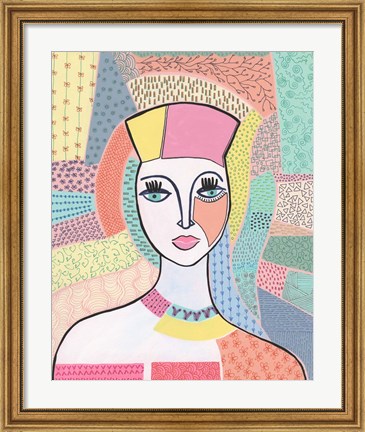 Framed Pattern Lady I Print