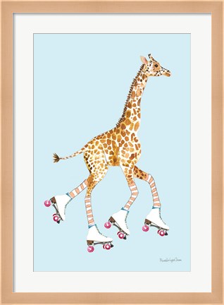 Framed Giraffe Joy Ride II Print
