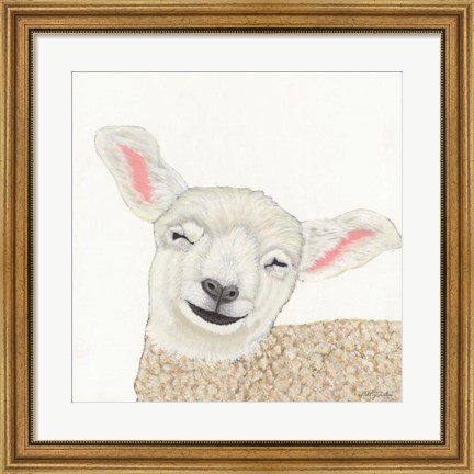 Framed Smiling Sheep Print