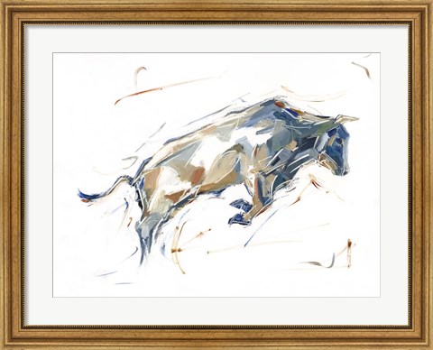 Framed Modern Bull Study I Print