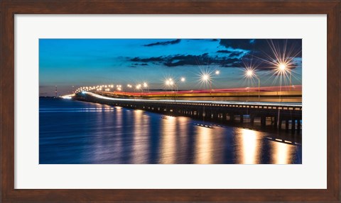 Framed Night Bridge Print