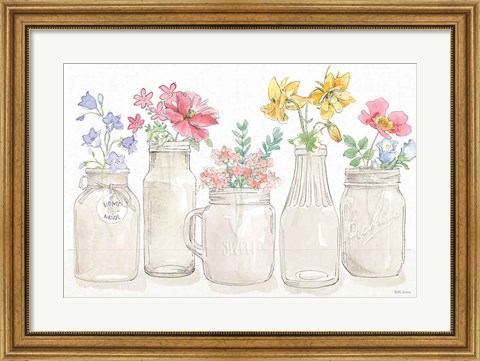 Framed Peaceful Petals I Print