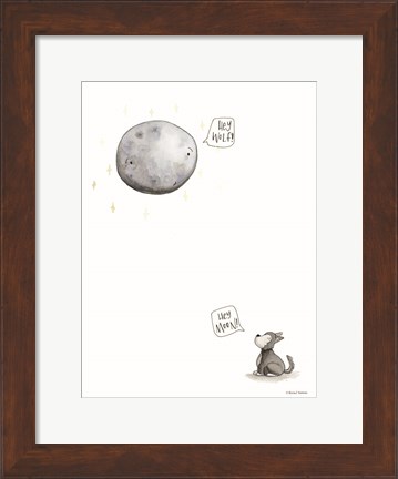 Framed Wolf and the Moon Print