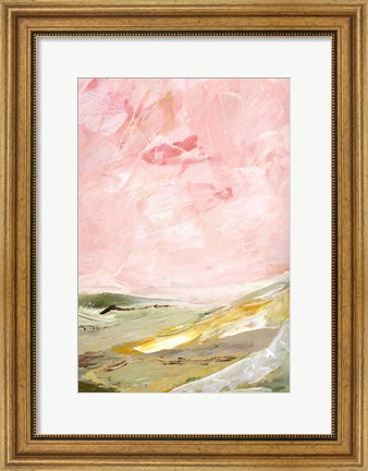 Framed Green and Pink Hills II Print