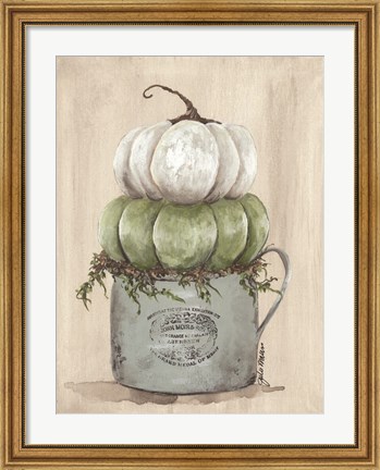 Framed Enamelware with Pumpkin Print