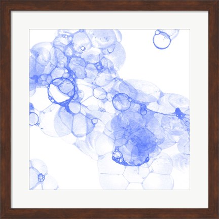 Framed Bubble Square Blue IV Print