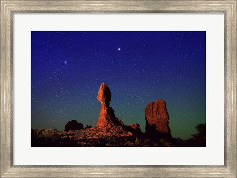 Framed Stars over Balanced Rock Print