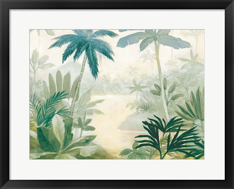 Framed Palm Lagoon Blue Print