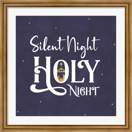 Framed O Holy Night I on Blue Print