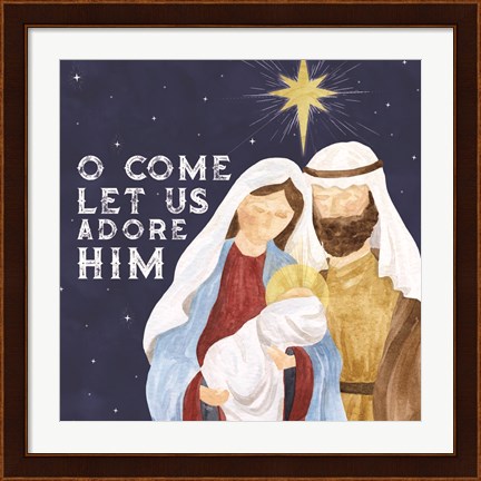 Framed Come Let Us Adore Him II-Adore Him Print