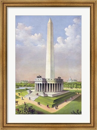 Framed National Washington Monument, circa 1885 Print