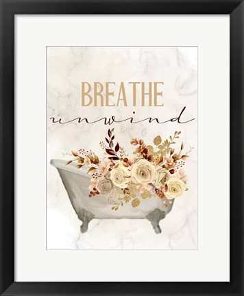 Framed Breathe Unwind Tub Print