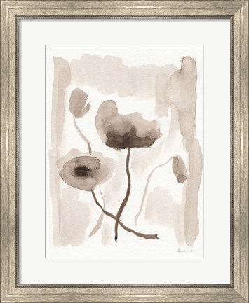 Framed Sepia Florals II Print