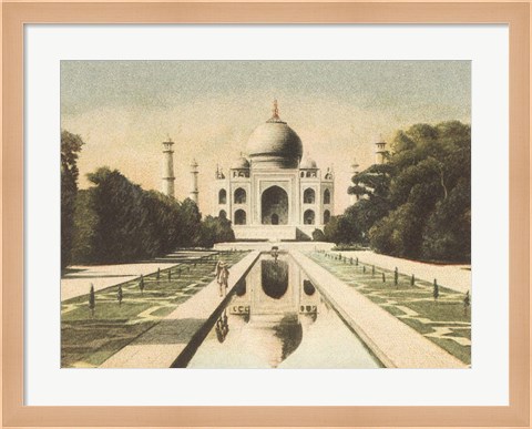 Framed Taj Mahal Postcard I Print