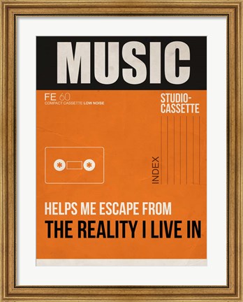 Framed Music Is Escape Print