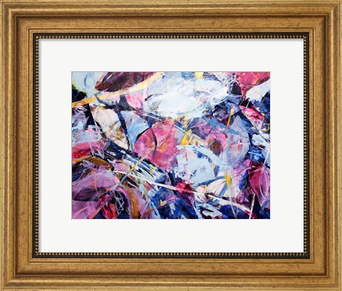 Framed Icy Winter Leaves 4 Print