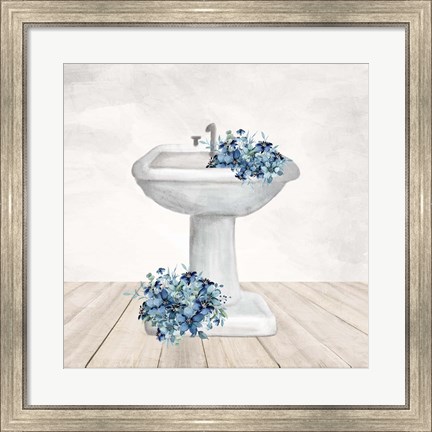 Framed Blue Bath 3 Print