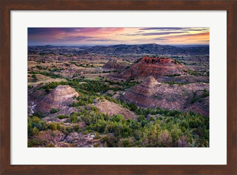 Framed Painted Canyon at Dawn Print