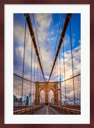 Framed Spring Evening on the Brooklyn Bridge Print