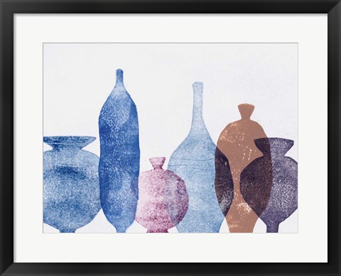 Framed Vases 1 Blue Print