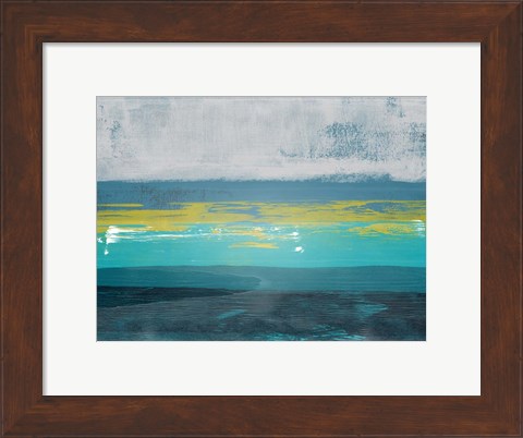 Framed Abstract Blue and Turquoise III Print