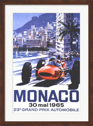 Framed Grand Prix Monaco 30 Mai 1965 Print