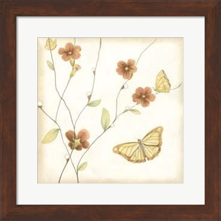 Framed Butterfly Branch Print
