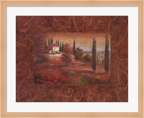 Framed Fields Of Tuscany I Print