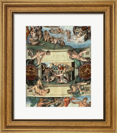 Framed Sistine Chapel Ceiling (1508-12): The Sacrifice of Noah, 1508-10 Print