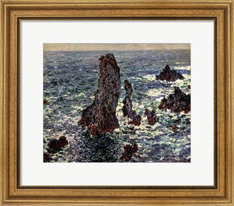 Framed Rocks at Belle Ile, 1886 Print