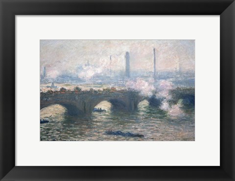 Framed Study of Waterloo Bridge at Dusk, 1903 Print