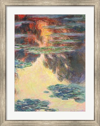 Framed Waterlilies, 1907 Print