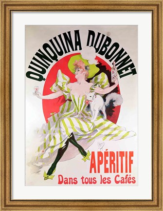 Framed Poster advertising &#39;Quinquina Dubonnet&#39; aperitif, 1895 Print