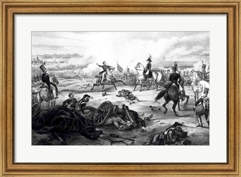 Framed Battle of Mill El Rey Print