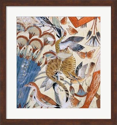 Framed Nebamun hunting in the marshes Print