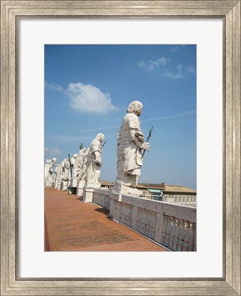 Framed Rome Statues of Saints on San Pietro on Roof Print