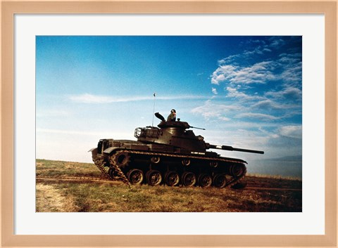 Framed Solider in a military tank Print