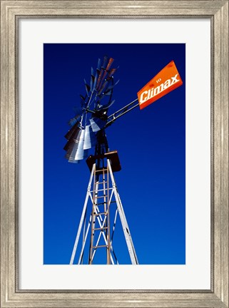 Framed Orange Climax Windmill Texas, USA Print