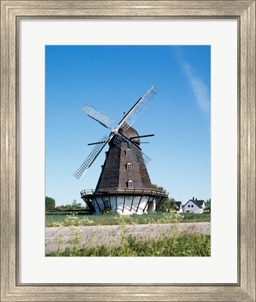 Framed Traditional windmill in a field, Malmo, Sweden Print