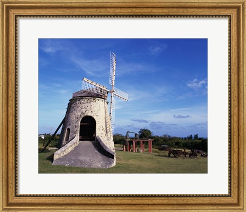Framed Windmill at the Whim Plantation Museum, Frederiksted, St. Croix Print