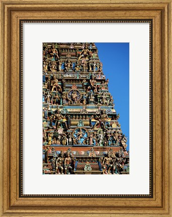 Framed Carvings on a temple, Sri Meenakshi Hindu Temple, Chennai, Tamil Nadu, India Print