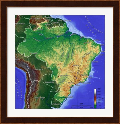 Framed Brasilien Map Print