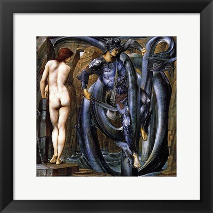 Framed Perseus Slays the Serpent Print
