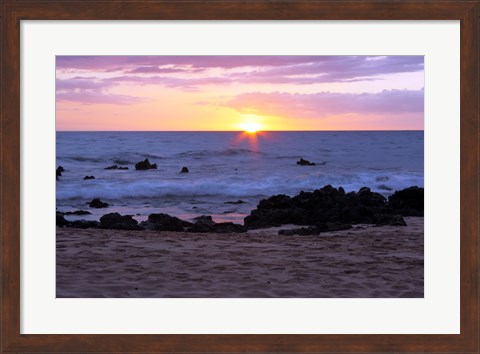 Framed Keawakapu Beach Sunset Long Exposure Print