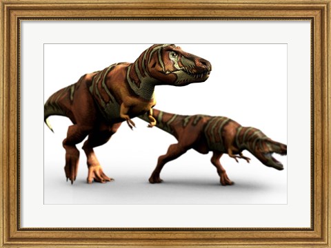 Framed T Rex Pair Print